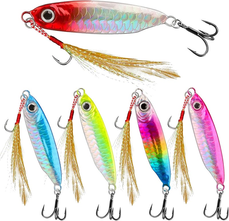 OLOLYAP Jigs Fishing Lures Saltwater Fishing Spoons with Ultra-Sharp Hooks Micro Jigging Bait for Bass Tuna Salmon Grouper - Image 1